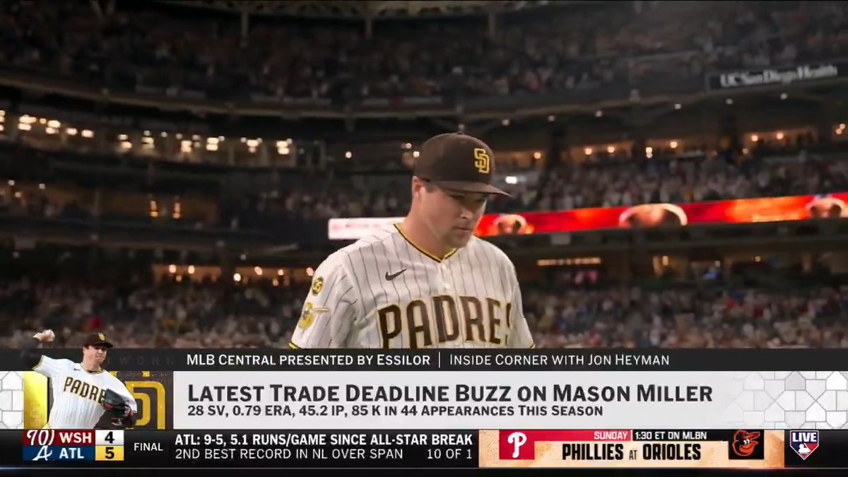 “I do believe Mason Miller will end up staying [with the Padres past the Trade Deadline]...” - Jon Heyman on #MLBCentral