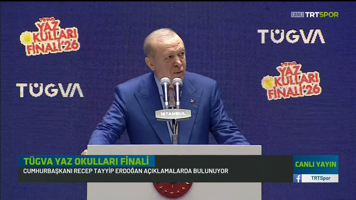 💥 TÜGVA Yaz Okulları Finali Cumhurbaşkanı Recep Tayyip Erdoğan Galatasaray stadyumunda açıklamalarda bulundu.