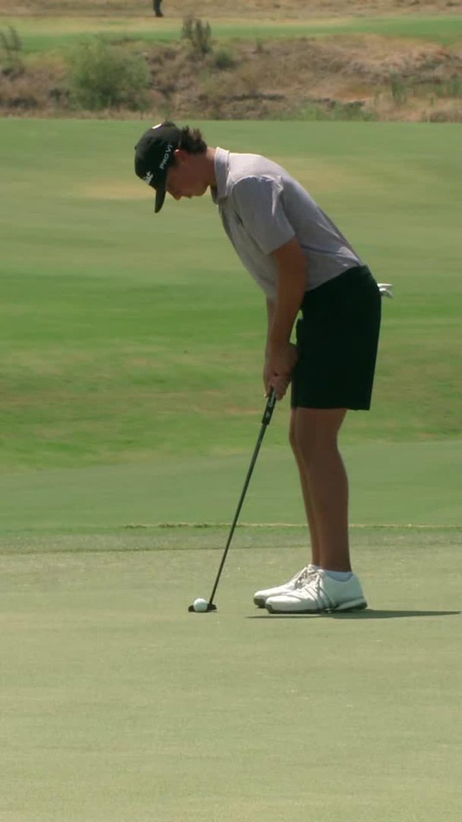 Walking it in, we love it. 😮💨 Ainslie Stanford sinks his third birdie in a row with style. #JuniorPGA