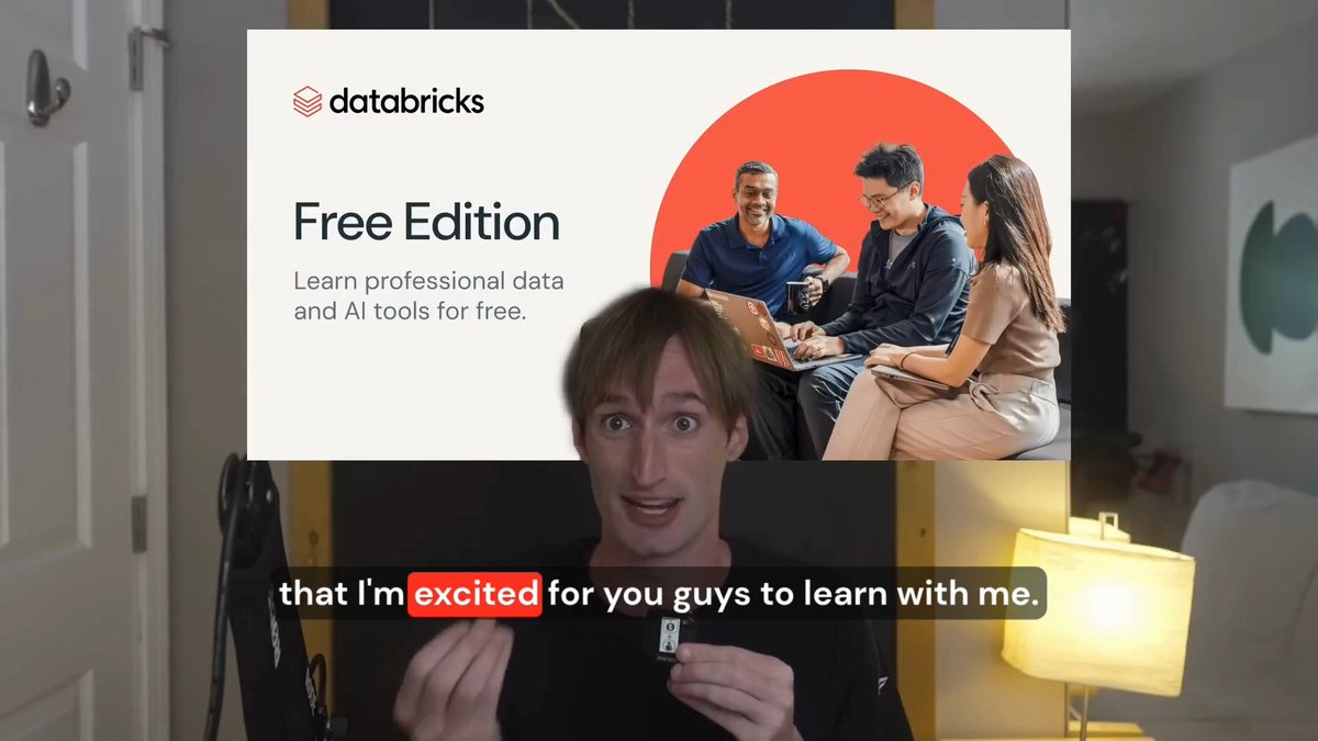 AI is changing what data teams are expected to build. Increasingly, the focus is on AI applications, agents, and automations that turn data into action. That’s why founder Zach Wilson is launching a free six-hour Databricks boot camp starting August 3, covering: • Building data systems with Lakebase and Postgres • Working with unstructured data, vector search, and retrieval • Building AI agents with Agent Bricks The course runs entirely in Databricks Free Edition and is designed for beginners and practitioners building practical AI data engineering skills. Join here: