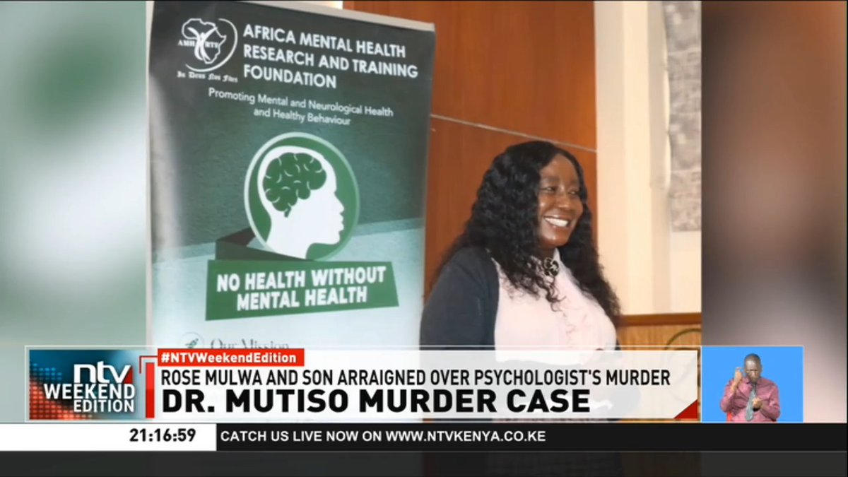 Dr. Mutiso Murder Case The identities of the two people arrested and arraigned over the murder of clinical psychologist Dr. Victoria Mutiso has only widened the mystery of the Wednesday morning shooting. #NTVWeekendEdition Michelle Ngele-Odhiambo
