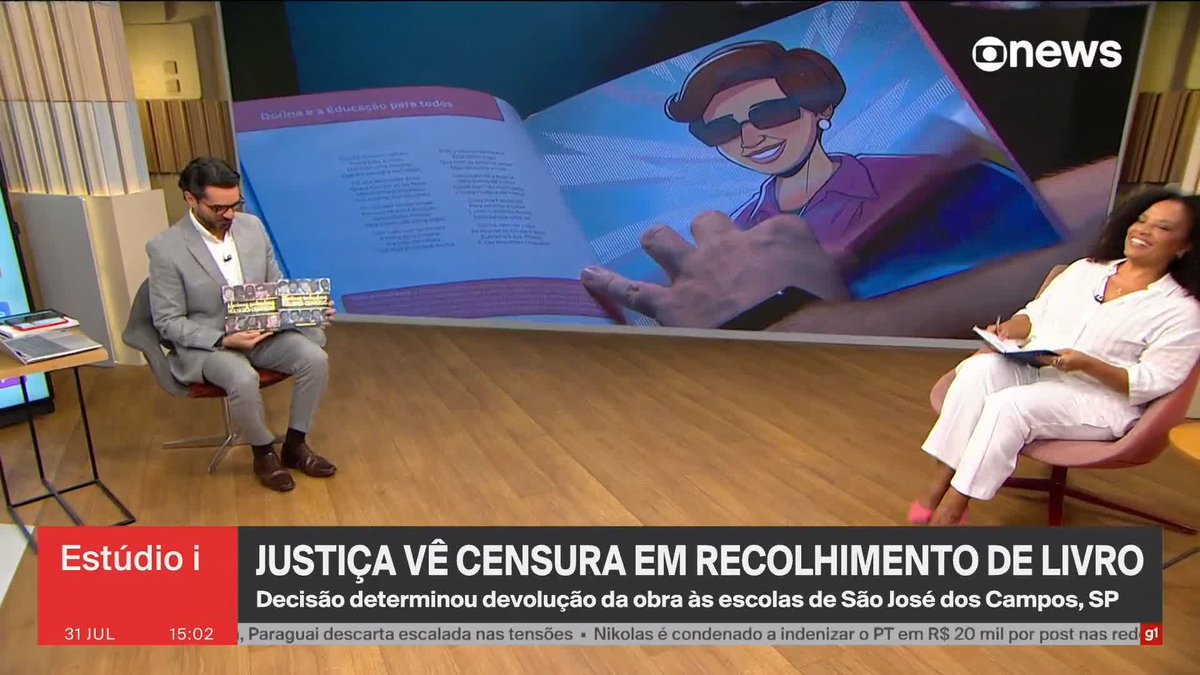 Justiça vê censura em recolhimento de livro em São José dos Campos. A decisão determinou devolução da obra, que fala sobre mulheres, às escolas da cidade. ➡ Assista à #GloboNews ao vivo: #Estúdioi