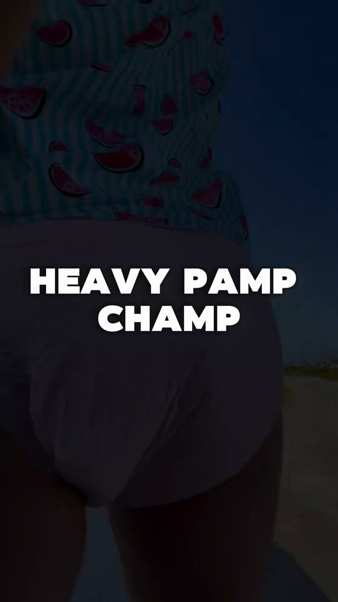 Heavy Pamp Champ at the beach 🏖️ on the phone with daddy needing to go so bad 😈😵‍💫🥵🤤 (Sound On 🔊) #Abdl #diapermess #daddysboy #Messy