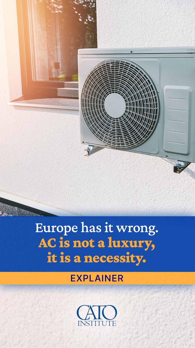Heatwaves kill more than 175,000 Europeans every year, and 80% have no air conditioning. Not because they can't afford it. Because governments have regulated and restricted it. Learn more from Cato’s Chelsea Olivia Follett: