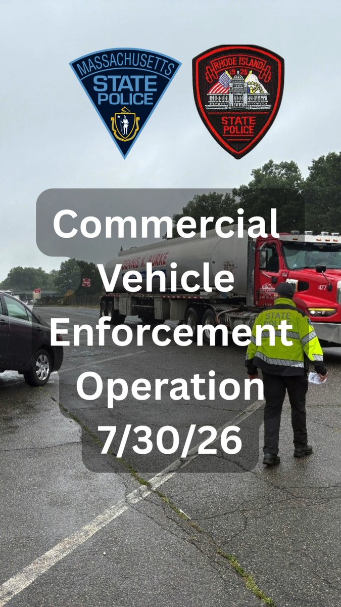 Massachusetts State Police and Rhode Island State Police conducted a joint commercial motor vehicle enforcement operation along Route 146 on July 30th, strengthening highway safety through regional partnership and coordinated enforcement. The Results: 🔗