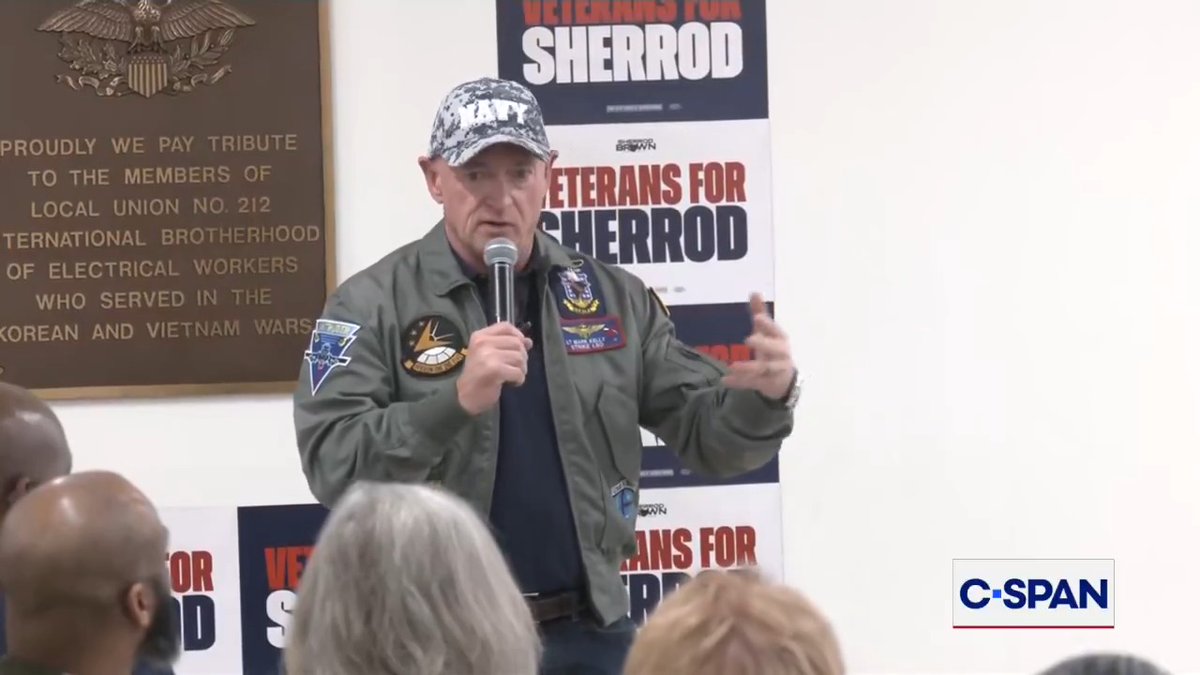 .Senator Mark Kelly (D-AZ) at U.S. Sen. candidate Sherrod Brown's campaign event: "Hard work still pays off, it just pays off for somebody else... it goes into bank accounts of people that are controlling this government, like Sherrod's opponent."