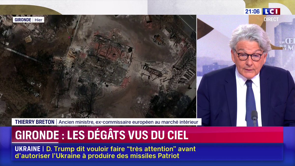 ▶️ Incendies : pour Thierry Breton, "La France devient un pays du Sud… Il faut anticiper l’aménagement du territoire et respecter les lois, car seules 30 % des habitations sont débroussaillées dans un périmètre de 50 mètres."