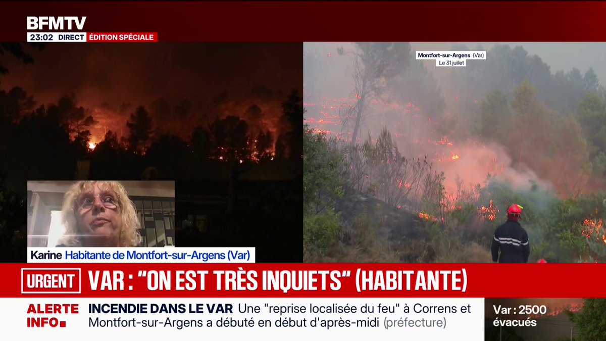 Incendie dans le Var: "On a été évacué trois fois", raconte une habitante de Montfort-sur-Argens
