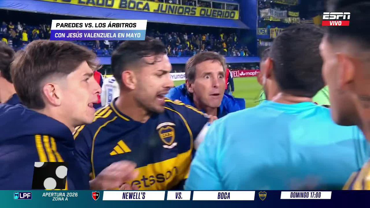 PAREDES VS. LOS ÁRBITROS: Repasamos los antecedentes del capitán de Boca con los arbitrajes. ▶️ Mirá #ESPNF360 en el Plan Premium de #DisneyPlus