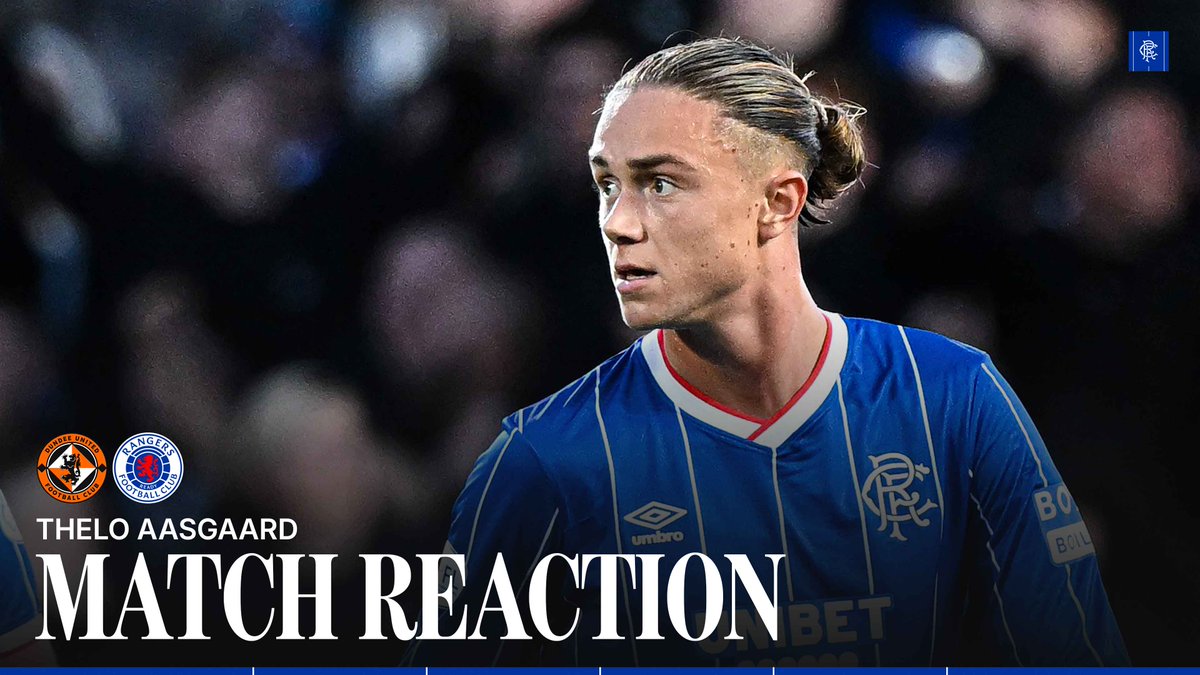 🎙️ Thelo Aasgaard spoke to RangersTV after tonight's draw against Dundee United.