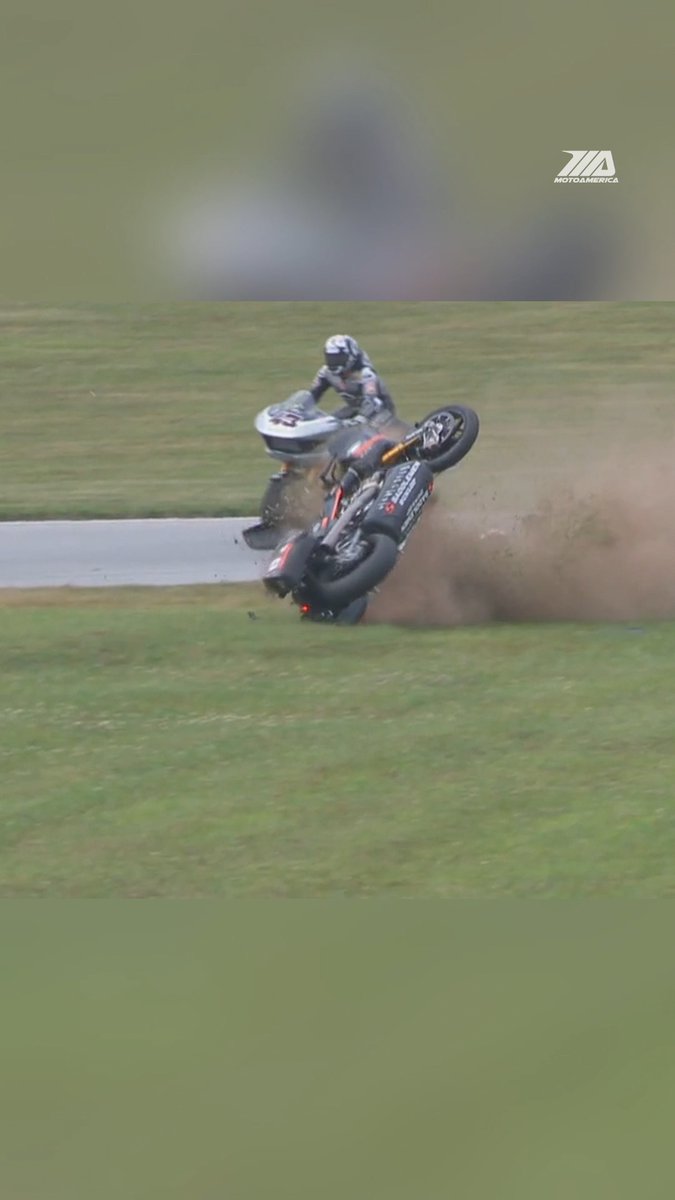 😱 MASSIVE CRASH for Cory West! Thankfully, he was able to quickly get up and move off the track. #baggers #motorcycle #motorsports #harleydavidson #midohio