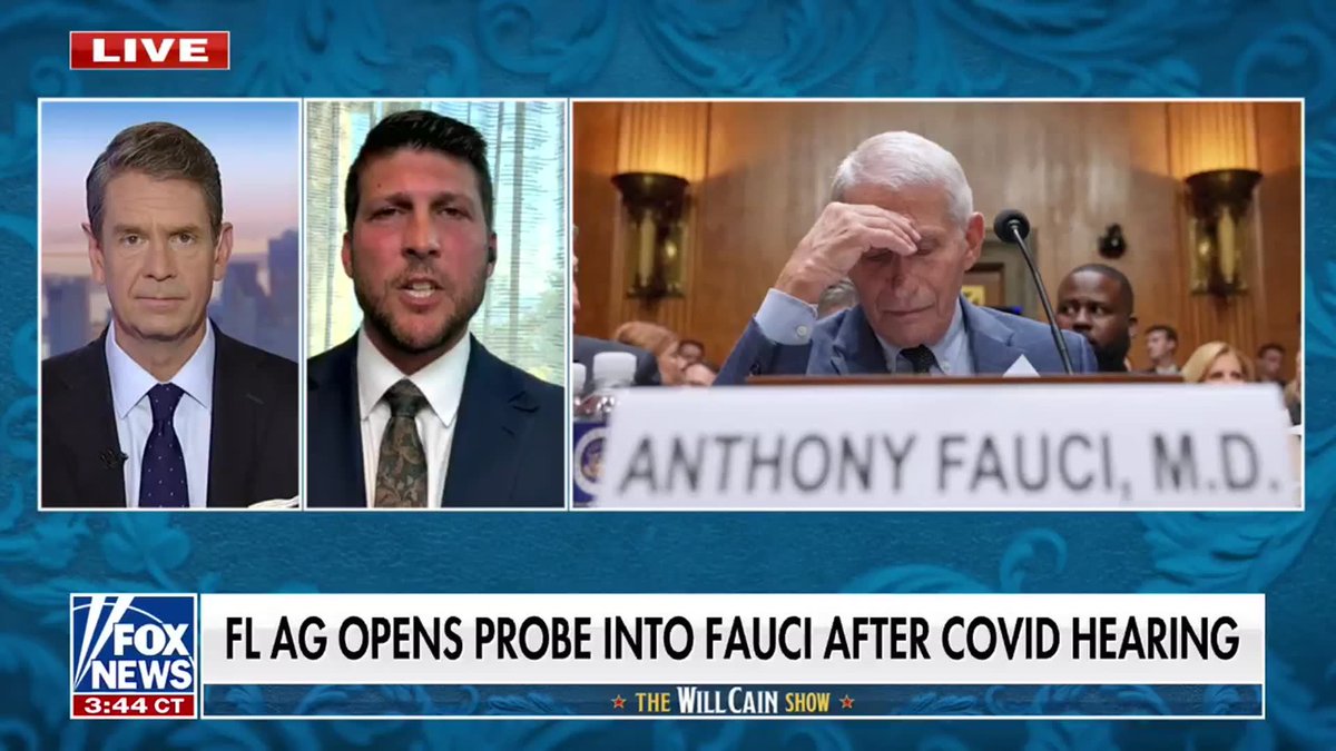 “The history books, they need to portray Dr. Fauci as a villain.” James Uthmeier announces a state investigation into Dr. Fauci, saying subpoenas will be issued next week to examine whether Fauci lied to the public or personally profited during the pandemic. Uthmeier tells the @WillCainShowthat the pardon Fauci holds does not shield him from potential state-level prosecution in Florida. "Where there's lies and deception and injury, there needs to be accountability." Griff Jenkins