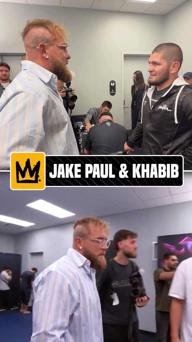 "3 years Dagestan and forget." Khabib had to correct Jake Paul in the locker room at #PFLNY 😅🤼‍♂️ (via @pflmma)