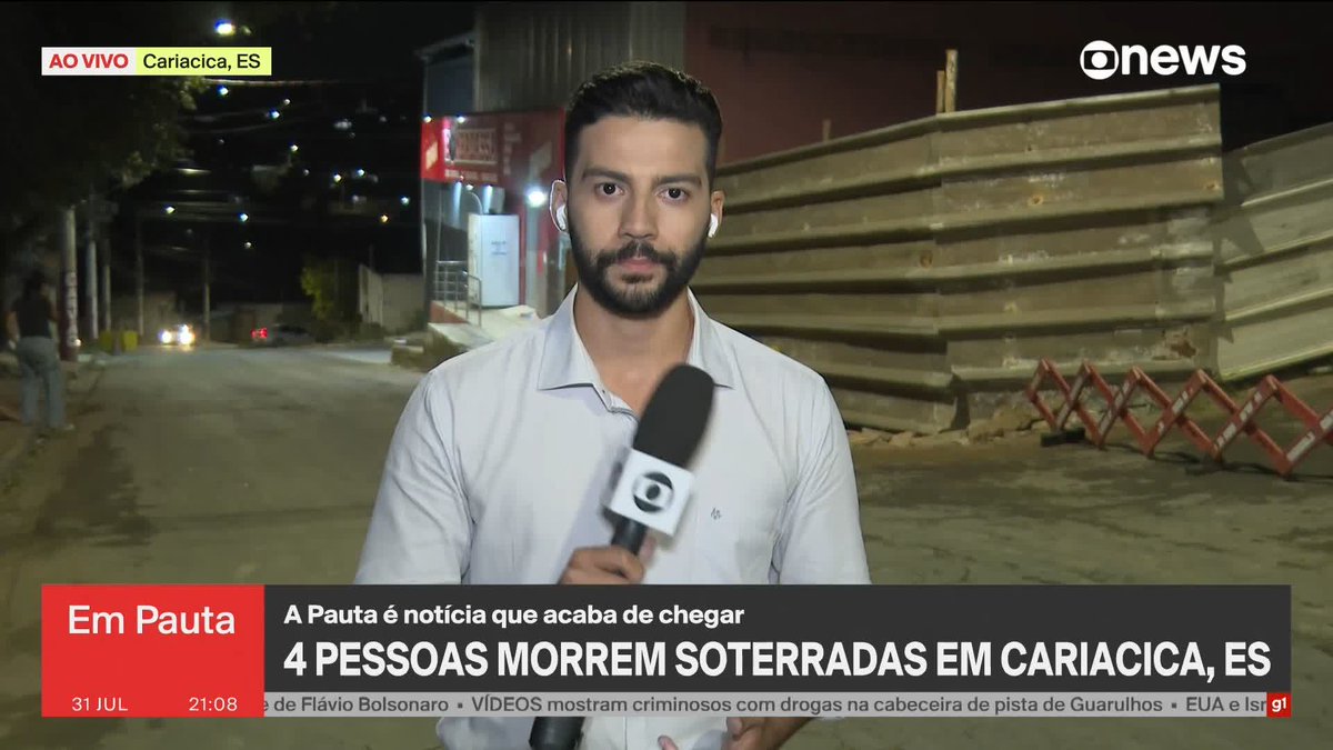 Quatro pessoas morrem soterradas durante uma obra em Cariacica, no Espírito Santo. ➡ Assista à #GloboNews ao vivo: #EmPauta