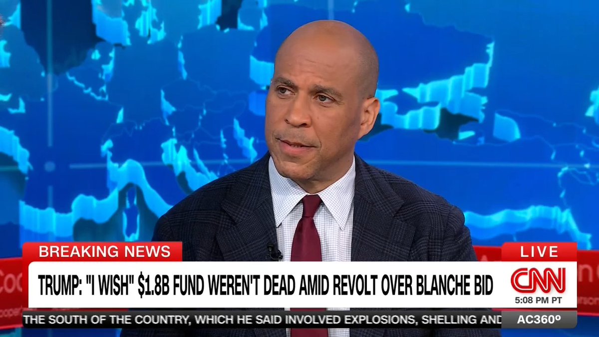 Democratic Senator Cory Booker disputes President Trump's claim that the anti-weaponization fund is dead because the president won't put it in writing. "This fund is still alive," says Booker.