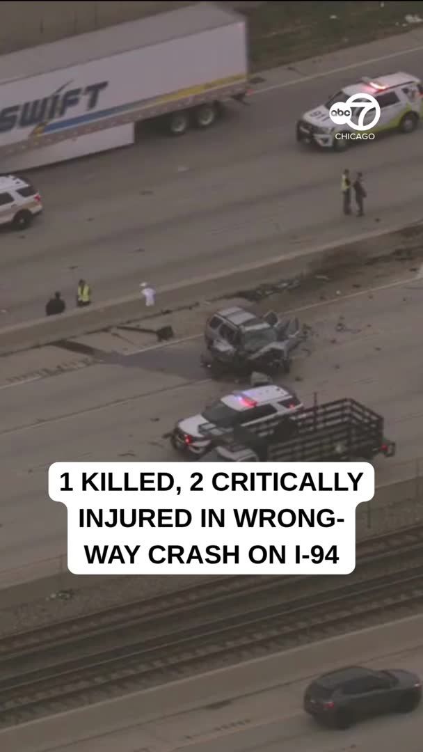 A person was killed and two other people were critically injured in a five-vehicle crash involving a wrong-way driver Friday on I-94 on the city's South Side, officials said.