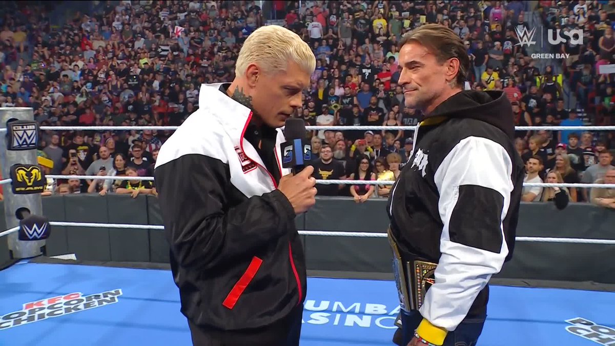 "Tomorrow's not gonna be your night, pal." 👀 A tense exchange between @cmpunk and @codyrhodes!