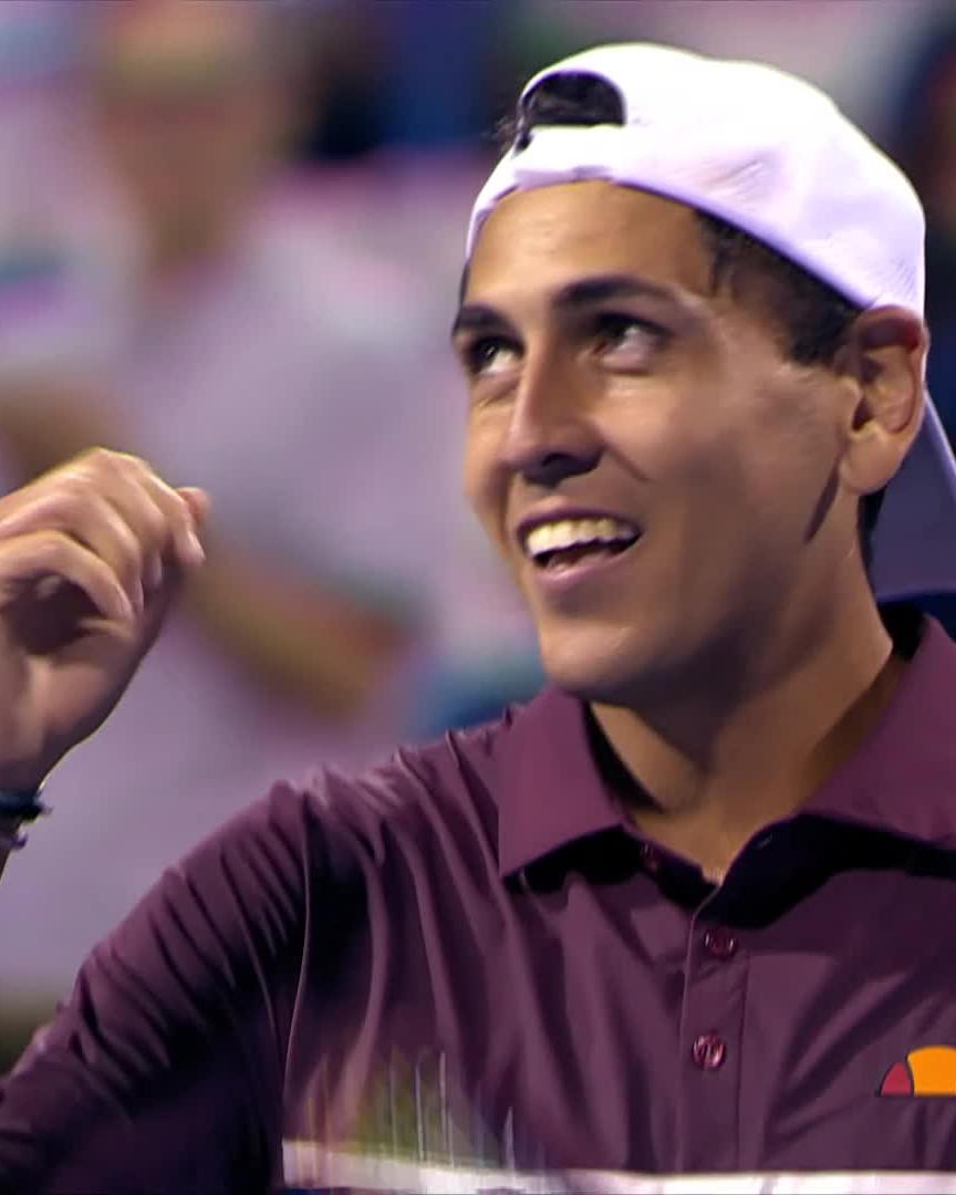 No surrender 💪 Alejandro Tabilo pushes past Ben Shelton for his biggest career win on a hard court, 4-6 7-5 6-4. #MubadalaDCOpen