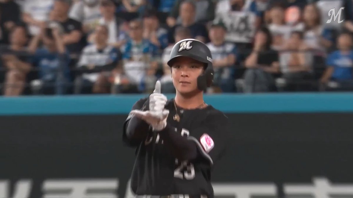スタメン起用に応える一打! 満塁のチャンスで #石川慎吾 選手が2点タイムリー2ベースを放ち、再び同点に追いつく! #chibalotte #MarinesBaseball