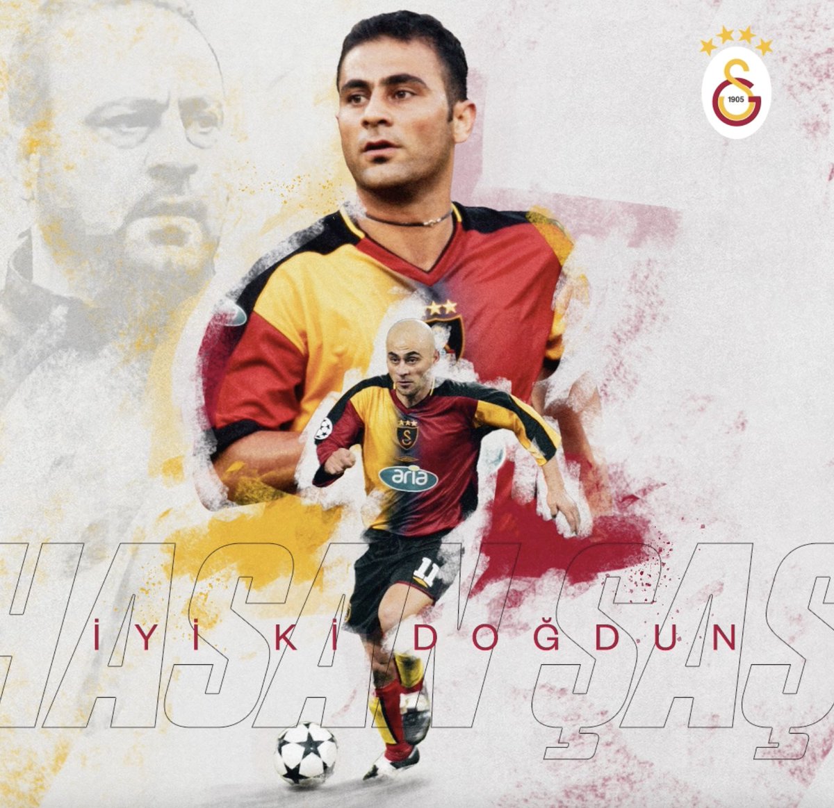 🎉 Bugün Galatasaray’ın unutulmaz isimlerinden Hasan Şaş’ın doğum günü! 🎂 İyi ki doğdun, Hasan Şaş!