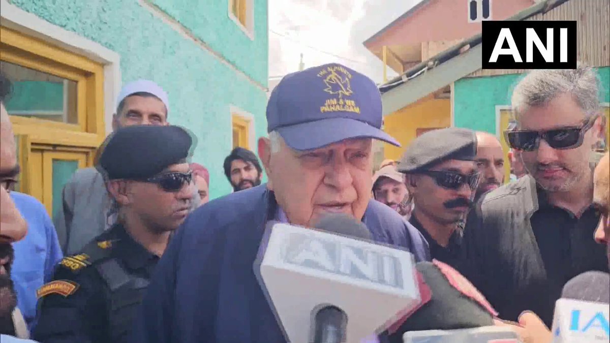 #WATCH | Tangmarg, J&K: On 2 non-local workers killed in terrorist attack in Kellam area of Kulgam, National Conference President Farooq Abdullah says, "It is not even known who carried out the attack or who the perpetrators are. There must be an investigation to identify the attackers. I do not know why this happens only when we ask for the restoration of statehood."