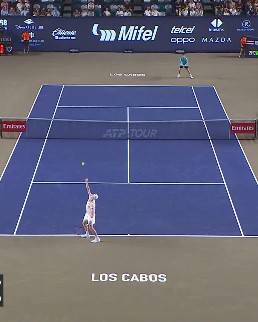 Clutch when it mattered most ⚡ Denis Shapovalov defeats Norrie 6-3 5-7 6-4 and is through to the final! #LosCabosTennisOpen