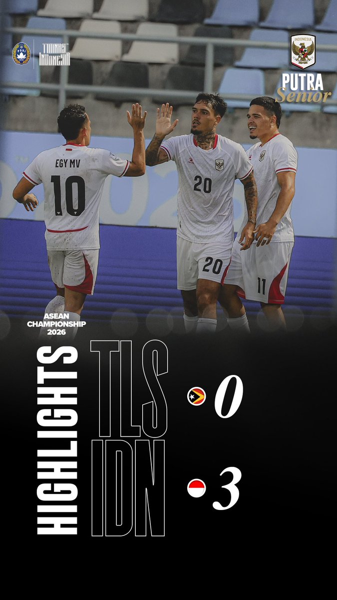 Tiga gol tercipta dalam 14 menit terakhir. Krusial 🥶 📈 𝟔𝟑% Possession 👟 𝟏𝟓 Attempts 🥅 𝟖️ Attempts Target ️🏹 𝟖𝟕% Pass Accuracy Saksikan Match Highlights selengkapnya, 𝐄𝐊𝐒𝐊𝐋𝐔𝐒𝐈𝐅 di 🎬 ‣ #BersamaGaruda