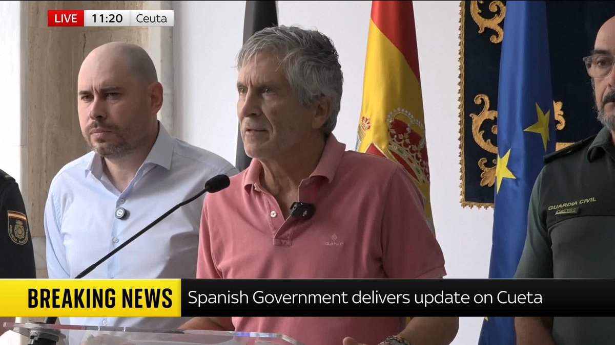 BREAKING: At least 77 people have died after around 60,000 migrants crossed into the Spanish North African enclave of Ceuta, Spain's interior minister has said. Fernando Grande-Marlaska Gomez has blamed the mafia and human traffickers. 🔗Latest:
