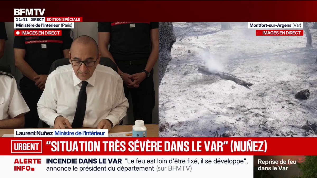 L'incendie en Gironde est "fixé", annonce Laurent Nuñez