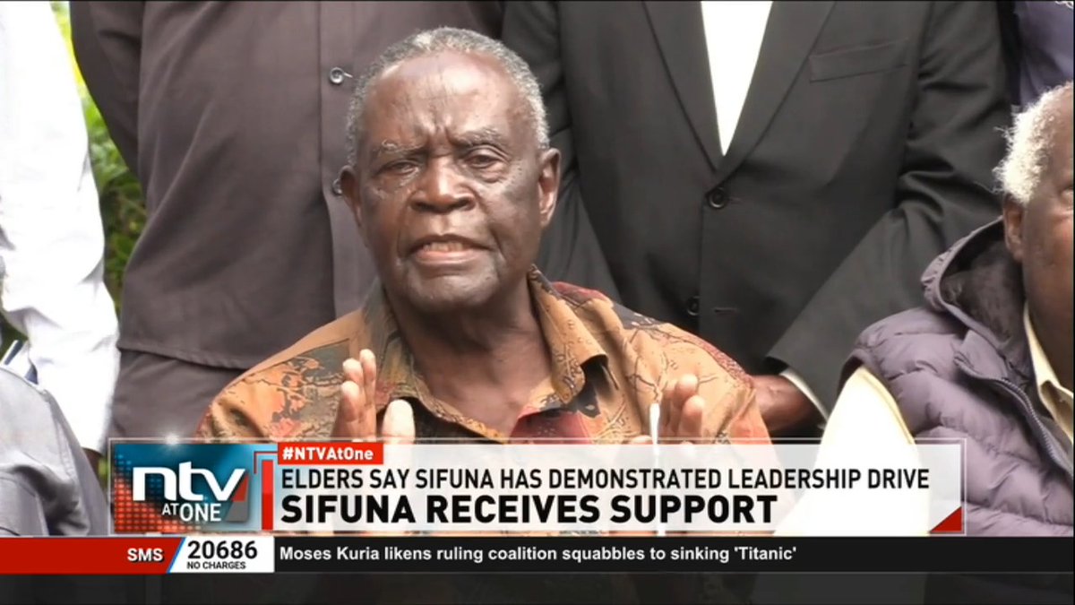 Sifuna Receives Support Elders from the Luhya community, through their association—the Luhya Elders Forum—have come forward to support Nairobi Senator Edwin Sifuna's bid for the Kenyan presidency. #NTVAtOne Wangechi Muriuki