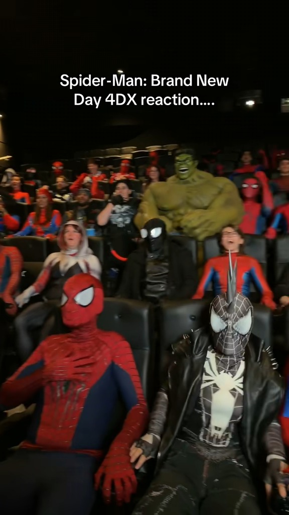 It's a day to celebrate every Spider-Man. We gathered as many different Spider-Men, Hulks & Punishers that we could find at Cineworld at the O2 and put them in our 4DX seats ๐ Here's how it went โฌ๏ธ