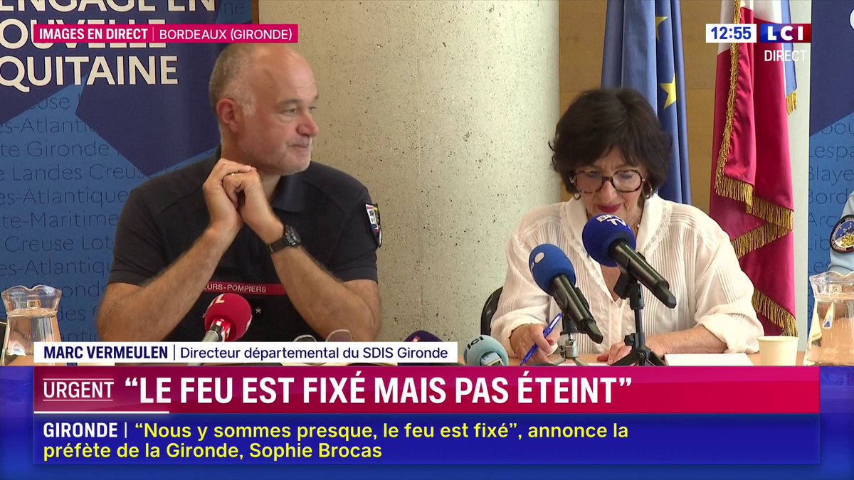 🔴 Gironde 🗣️ "Feu fixé ne veut pas dire feu éteint" : Sophie Brocas, préfète de Gironde