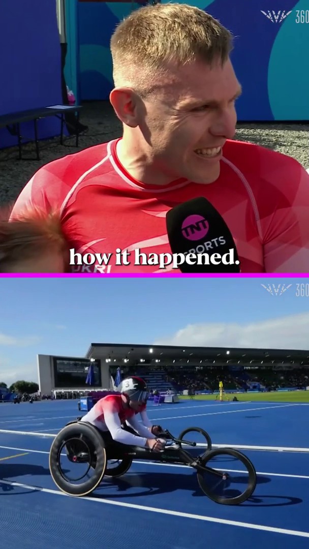 Nathan Maguire on his incredible final lap to secure gold! 🥇 A successful defence of his 1500m T54 triumph at the 2022 Games 👏