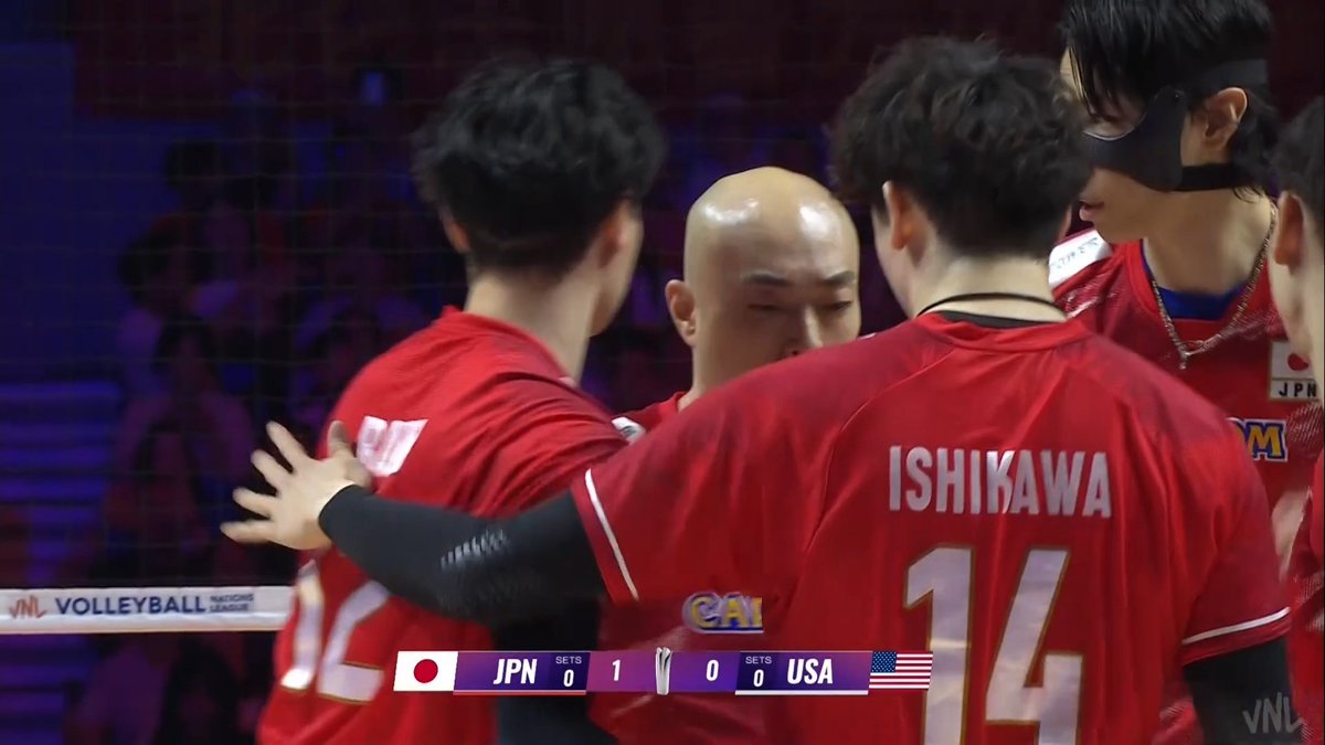 / #バレーボールネーションズリーグ ✨🎌 📺地上波TBS系列放送中📺 \ 【準決勝】 <試合開始> 🇯🇵日本🆚アメリカ🇺🇸 勝てばメダル確定の大一番‼️ まず #髙橋藍 選手のアタックで🇯🇵先制点💪 みなさん一緒に応援しましょう📣✨ #VNL2026 #NIPPONもうIPPON