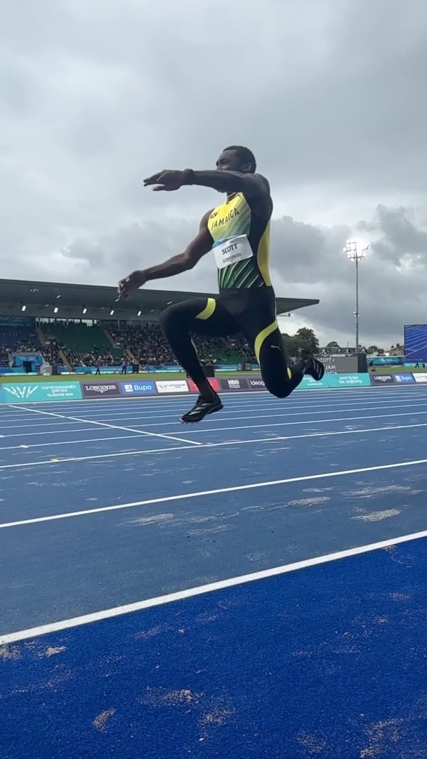 🇯🇲 Jordan Scott's triple jump looks incredible in slo-mo 💫
