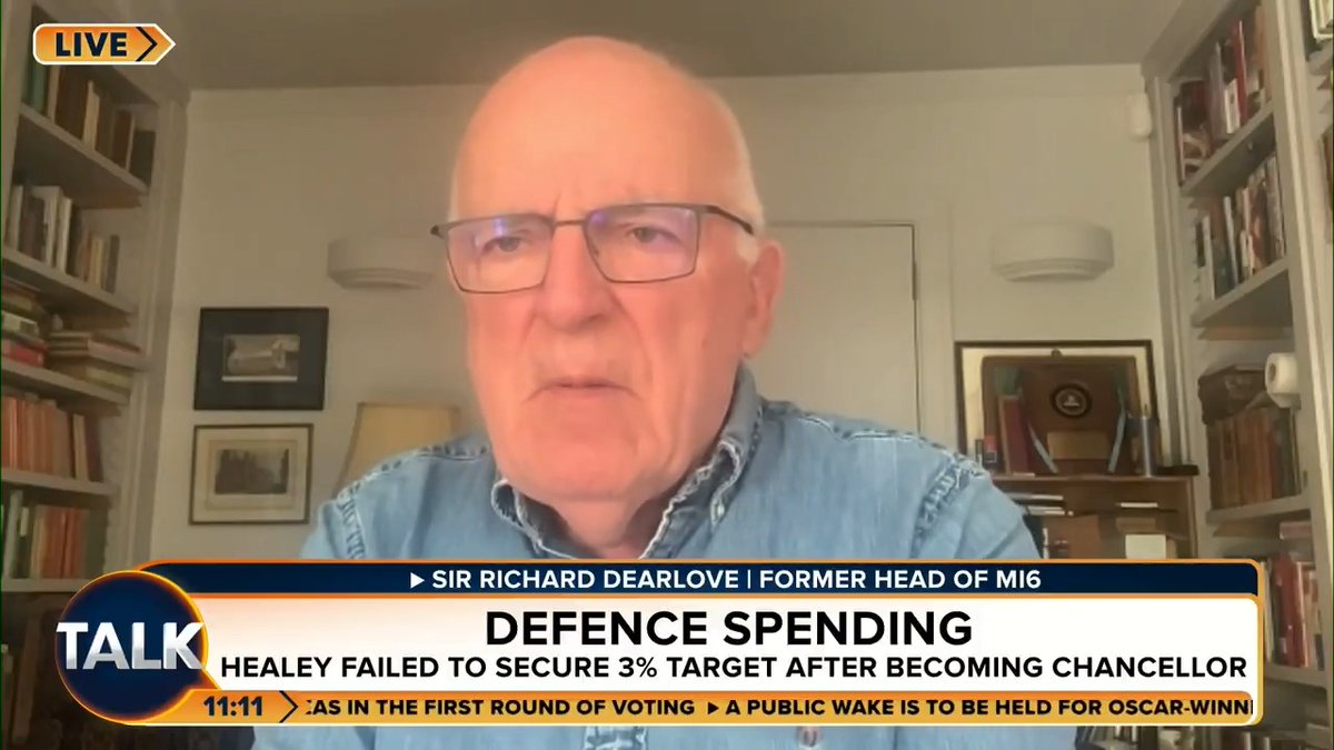 🚨"This country is in DANGER. Something needs to be done immediately." Former Head of MI6 Sir Richard Dearlove says the last time Britain took the defence of the realm seriously was back when Margaret Thatcher was PM. Peter C. Barnes