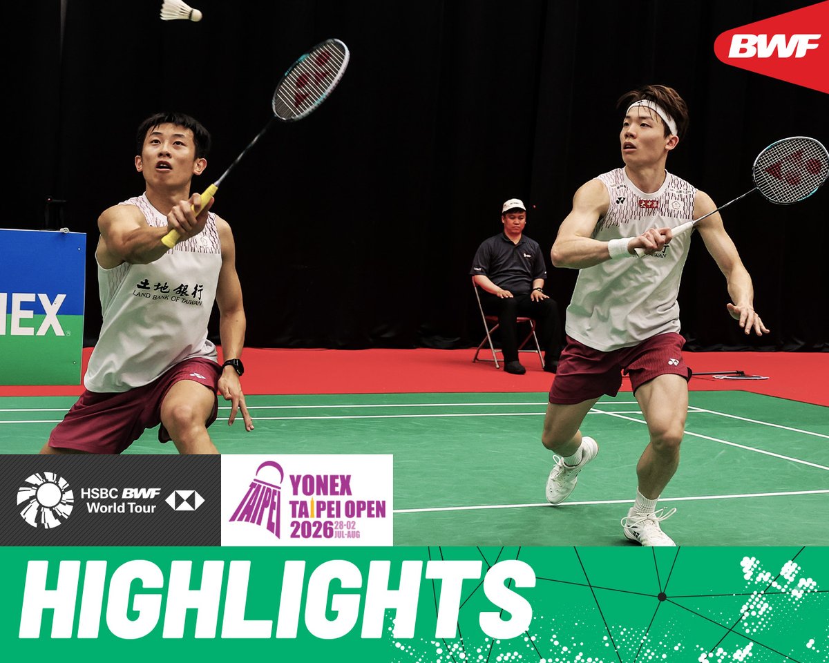 Home duo Chen/Liu clash against No.5 seeds Chia/Tai. #BWFWorldTour #TaipeiOpen2026