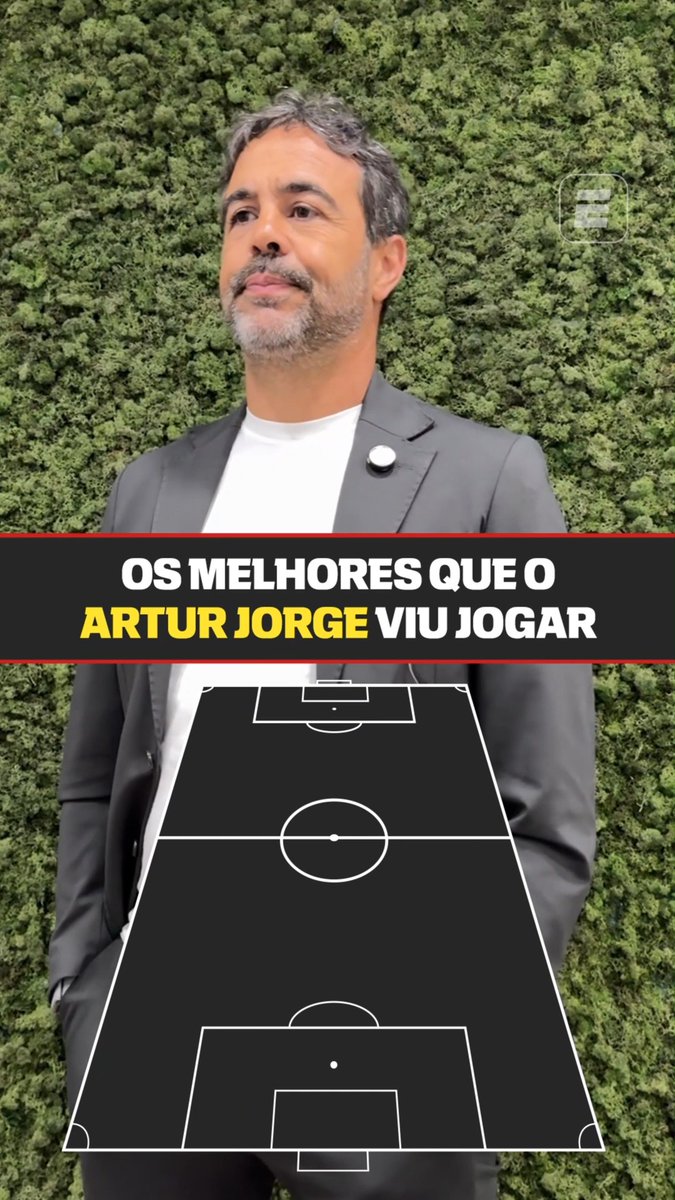A SELEÇÃO DE TODOS OS TEMPOS COM ARTUR JORGE! 🫵⭐ O técnico português escolheu os 11 melhores que ele viu jogar. Ah, e com direito a três brasileiros... Vem ver quem ele colocou nessa lista! 👉 Assista ao Bola da Vez com Artur Jorge, neste sábado (1), pela ESPN no Plano Premium do #DisneyPlus #FutebolNaESPN #BolaDaVez #ArturJorge