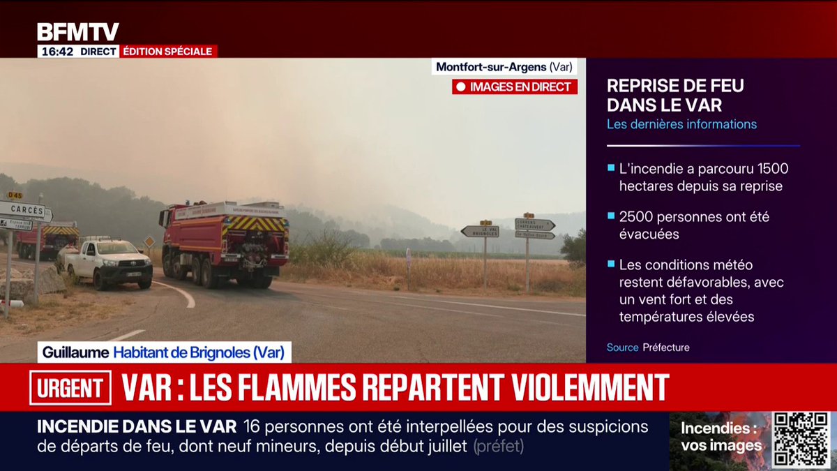 "C'est catastrophique": alors que le feu est fixé en Gironde, les flammes repartent violemment dans le Var