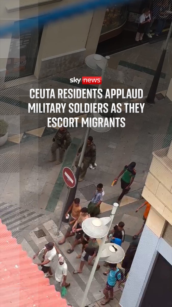 The applause comes after 60,000 migrants travelled to the North African enclave of Ceuta within a 24-hour period from neighbouring Morocco. Spain has also announced it is installing a 1,600ft long containment barrier on the sea border between Ceuta and Morocco. 🔗