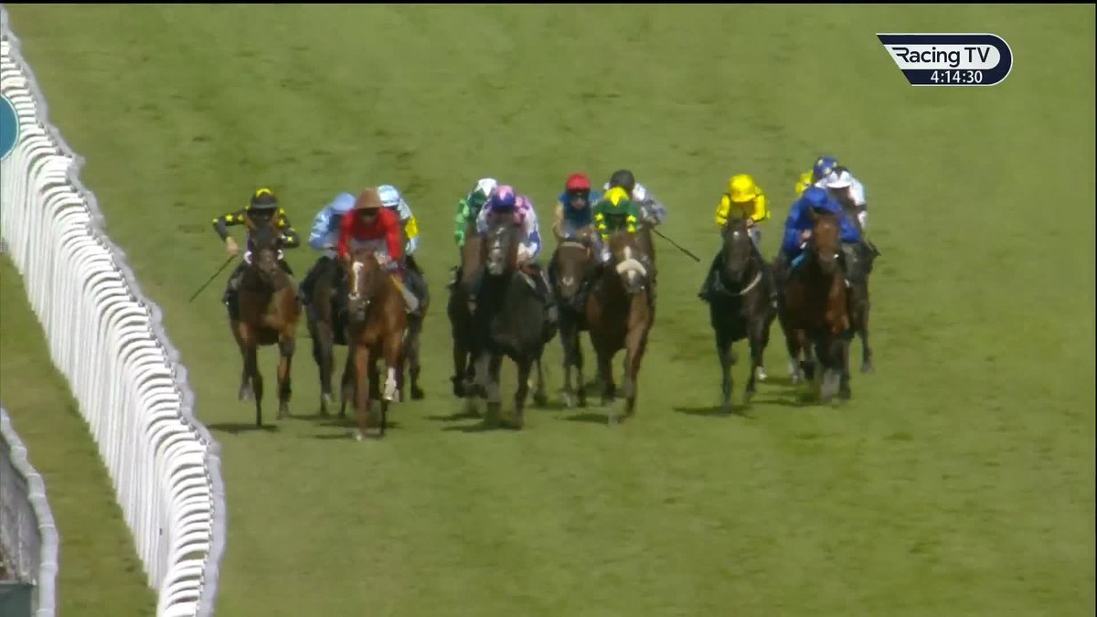Ghost Mode wins but he doesn't half cause trouble for his rivals by hanging across the track! Goodwood Racecourse