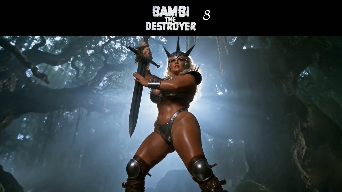 Bambi the Destroyer returns on Saturday Morning with pure ’80s retro camp! Epic villains, wild fantasy action, and over-the-top B-movie energy. Think classic adventure vibes with a strong female hero leading the charge. Pure PG-13 nostalgic fun.