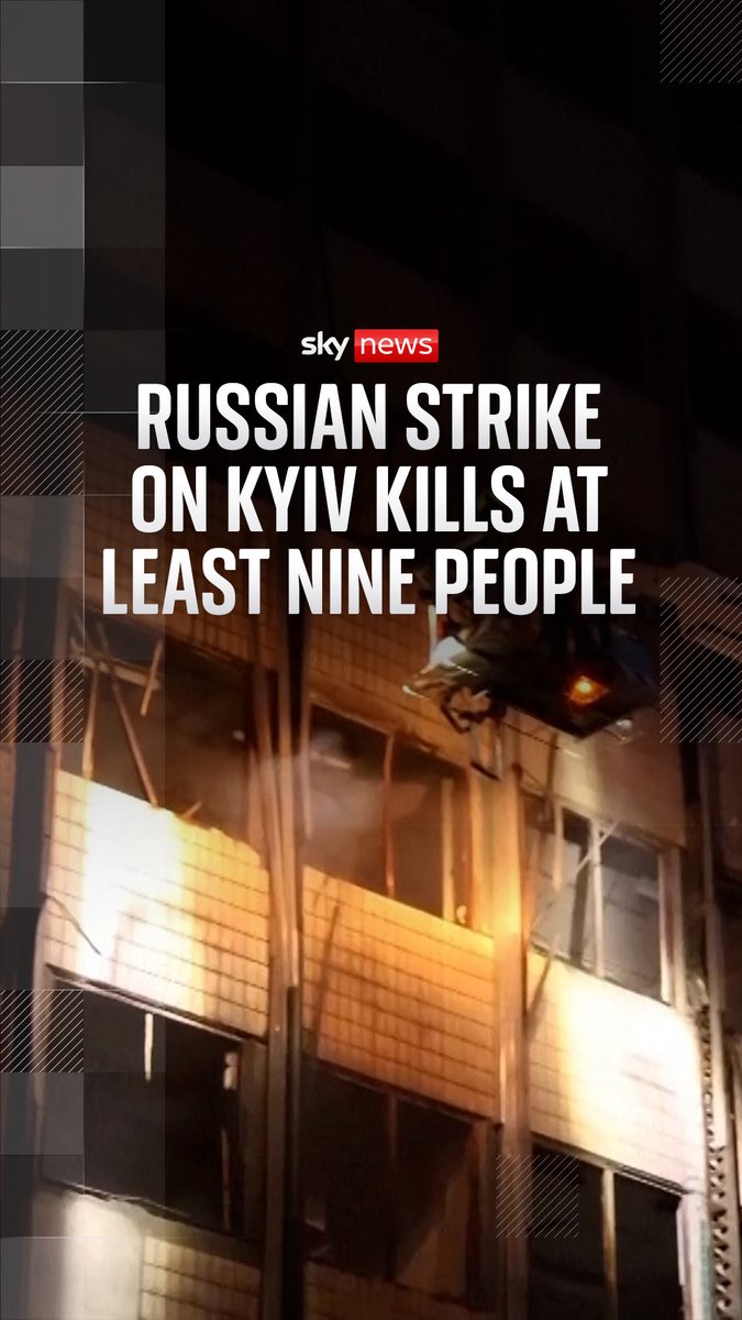 Russia launched another deadly air attack on Kyiv overnight, killing nine people and injuring dozens more. A residential building in the city's Solomianskyi District was damaged by falling debris, and a fire broke out. 🔗