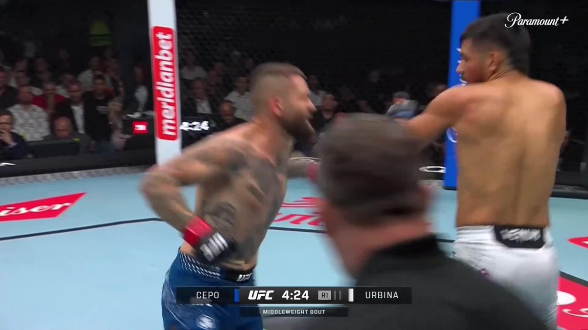 DIDN'T NEED MUCH TIME AT ALL ⏰ Gilbert Urbina wastes no time to earn the TKO in R1! [ #UFCBelgrade | LIVE on @ParamountPlus ]