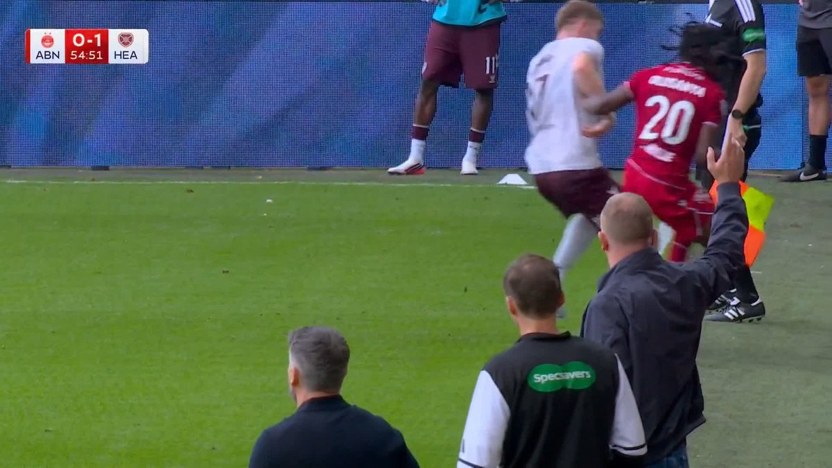 🤕 Toyosi Olusanya goes over the advertising boards, but thankfully he’s now back on the pitch!