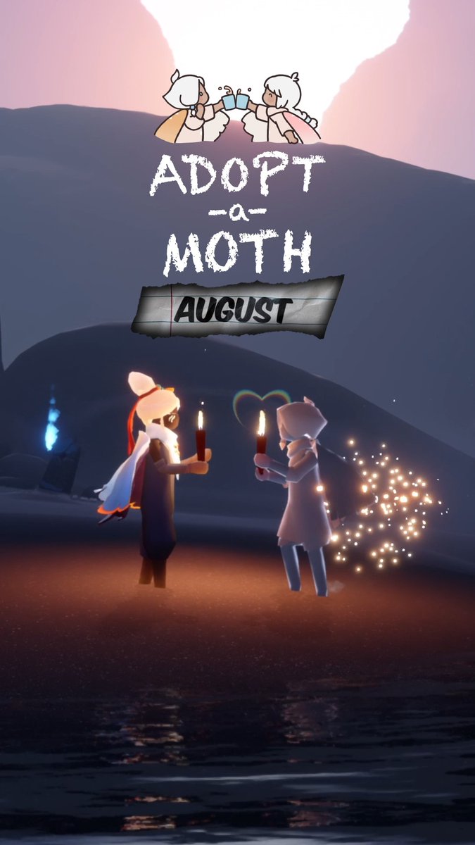 A little guidance can help a lost Moth grow into a lifelong Sky Kid. 🥹 This month, help someone begin their own journey! Seasoned Sky players, we encourage you to #AdoptAMoth and guide a new friend as they find their wings. Don't forget to capture your adventures in photos and videos to share, and keep an eye out for fun Adopt a Moth activities across Skycord and Creator Space all month long! 🦋