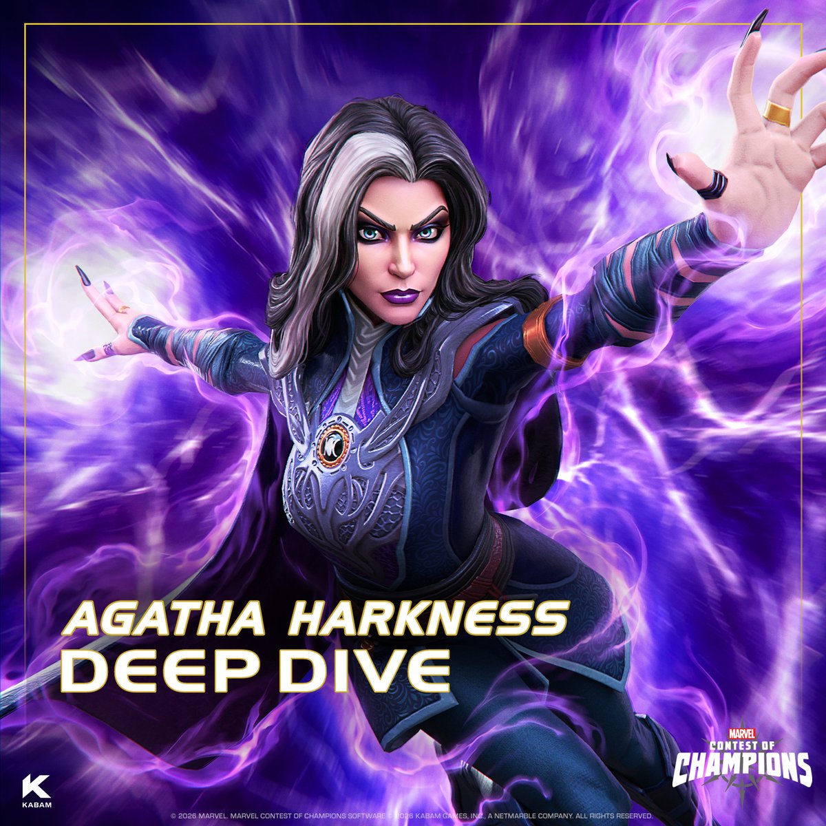 An ancient master of the Mystic Arts has entered The Contest! Agatha Harkness is here to make her presence known with her devastating chaos magic! 🔮⚡