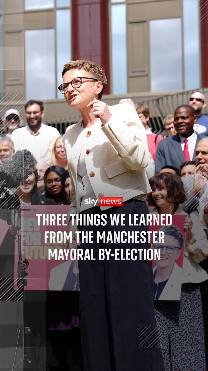 Labour's Bev Craig won the Greater Manchester mayoral by-election, with Reform in second place. Andy Burnham has challenged his successor to "go further and do more" than he did when he was in the position. Sky's Jon Craig analyses what we learned from the result. 🔗