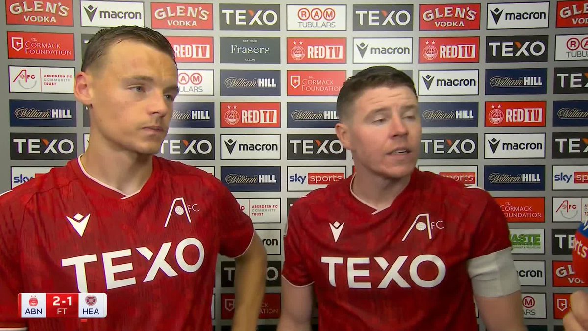 🔴 "We left it till the death, but we got there in the end" ⚽️ "I think it's my goal, but Mayo's claiming it" Goalscorers Lewis Mayo and Kevin Nisbet after Aberdeen's win over Hearts ⤵️