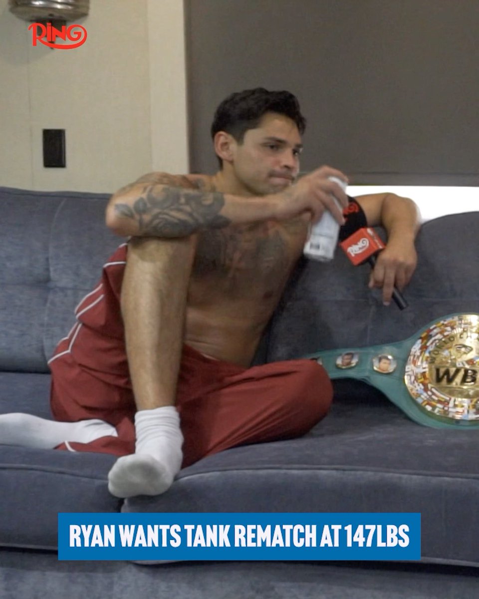 Ryan Garcia tells The Ring that he wants to rematch Gervonta 'Tank' Davis at 147lbs in the future, and questions his competitive spirit 👀 #GarciaBenn l Sept 12th in Las Vegas 🥊